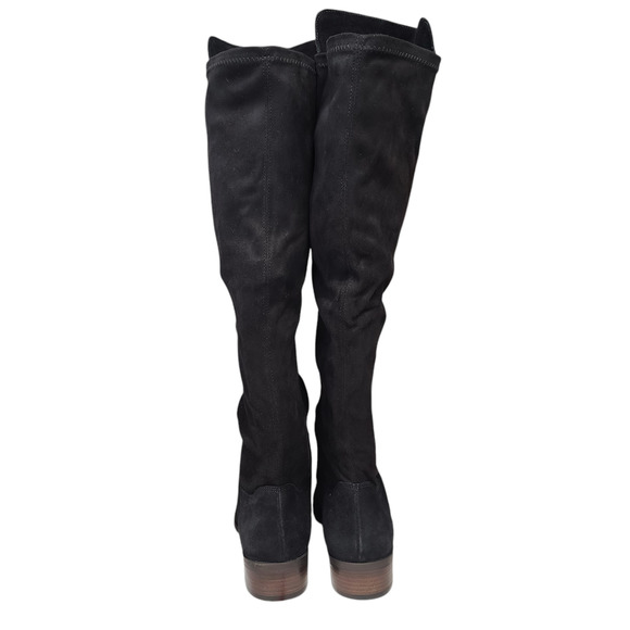 Calypso Womens Suede Tall Over-the-Knee Boots - Black Oiled Suede 7.5M - Picture 5 of 8
